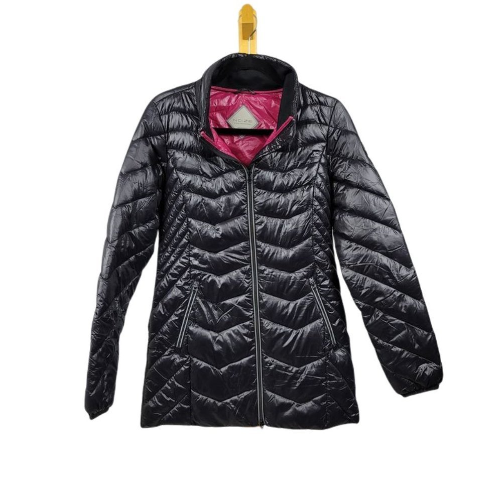 Noize puffer coat vegan reflective black winter jacket small parka pock …